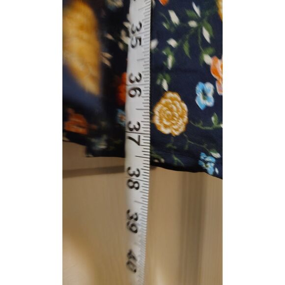.Crew Mercantile Blue Boho Cottage Core Ruched-Waist Floral Mini Dress Size 8 - Picture 4 of 5